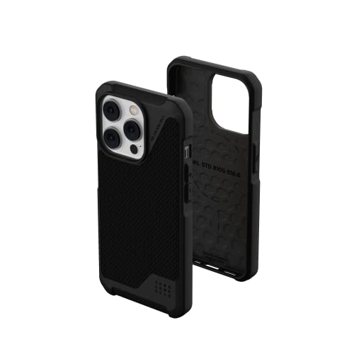 Urban Armor Gear Metropolis LT Hülle kompatibel mit Apple iPhone 14 Pro [Fallschutz nach Militärstandard, Wireless Charging (Qi) / Magnetische Aufladung kompatibel] Kevlar schwarz, 114050113940 von URBAN ARMOR GEAR