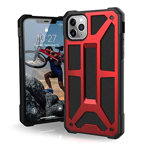 Urban Armor Gear Monarch Hülle Apple iPhone 11 Pro Max (6.5") Schutzhülle (Wireless Charging kompatibles Cover, Sturzfeste Handyhülle, Ultra Slim Bumper, Leder) - rot von URBAN ARMOR GEAR