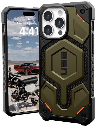 Urban Armor Gear Monarch Pro MagSafe Backcover Apple iPhone 15 Pro Max Kevlar®, Grün MagSafe kompa von Urban Armor Gear