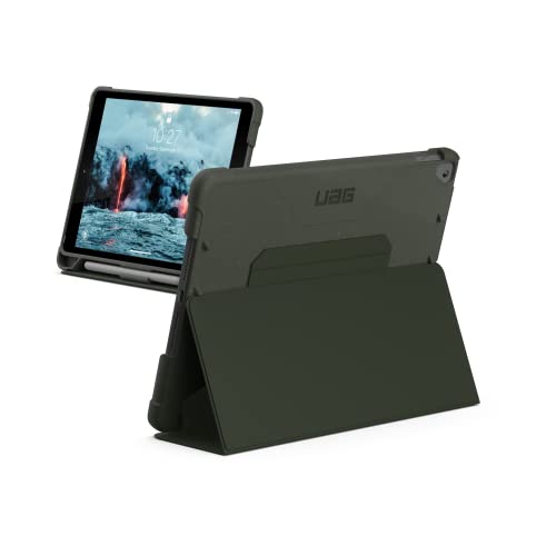 Urban Armor Gear Outback-Bio Case Apple iPad 10.2 Hülle (2021/2020 / 2019) biologisch abbaubar [Case mit Standfunktion, Wake/Sleep, Magnetische Frontklappe, Apple Pencil Halterung] Olive von Urban Armor Gear