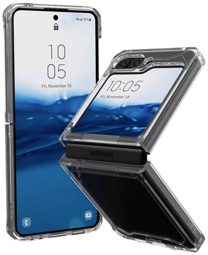 Urban Armor Gear Plyo Case Backcover Samsung Galaxy Z Flip5 Ice, Transparent Stoßfest, Induktives L von Urban Armor Gear