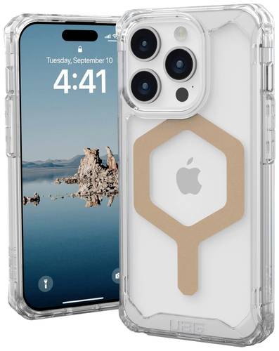 Urban Armor Gear Plyo MagSafe Backcover Apple iPhone 15 Pro Ice, Transparent, Gold MagSafe kompatibe von Urban Armor Gear