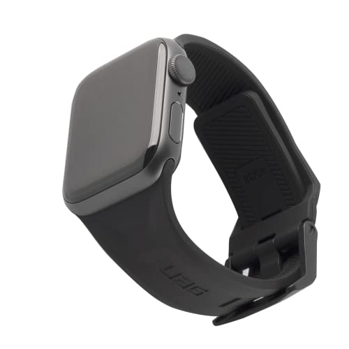 Urban Armor Gear Scout Armband für Apple Watch 41mm / 40mm / 38mm [Watch SE, Series 8/7 / 6/5 / 4/3 / 2/1, Silikon Ersatzarmband, Edelstahl Verschluss] schwarz von URBAN ARMOR GEAR