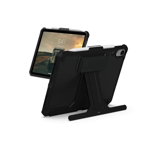 Urban Armor Gear Scout Handstrap & Kickstand Case für Apple iPad 10.9 (2022) Hülle [Apple Pencil Halterung, Handschlaufe, Standfunktion, Sturz- und stoßfest] schwarz von Urban Armor Gear