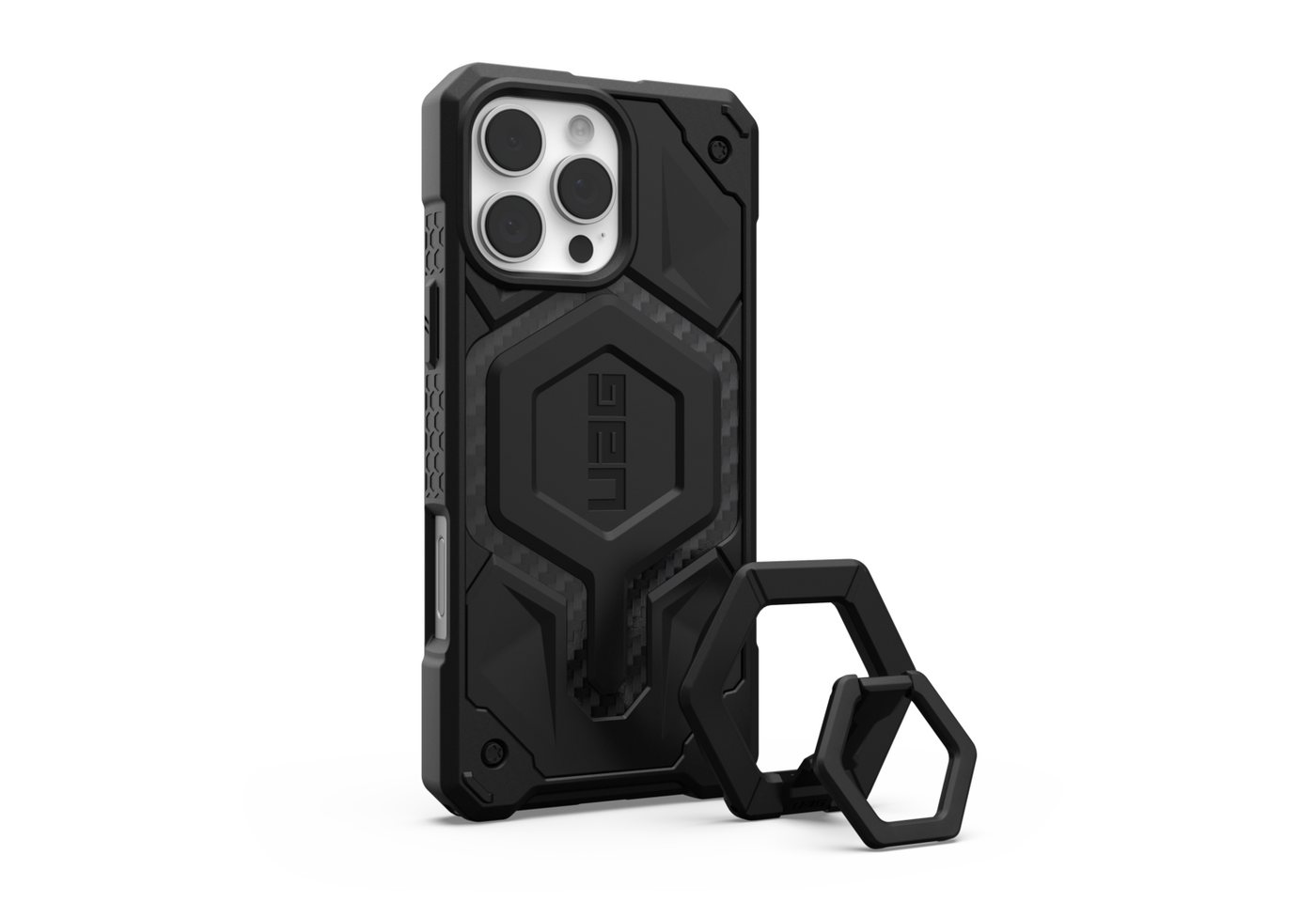 Urban Armor Gear Smartphone-Hülle Monarch Pro & Magnetring - iPhone 16 Pro Max MagSafe Hülle, (MagSafe kompatibel, 5-Schichten Schutz, Extra starker Magnetring) von Urban Armor Gear
