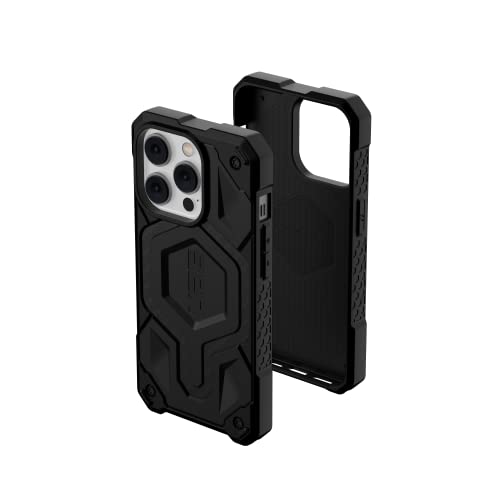 Urban Armor Gear UAG Monarch Pro Schutzhülle kompatibel mit Apple iPhone 14 Pro [Wireless Charging/Magnetische Aufladung kompatibel, 5-Schichten Schutz] schwarz/Carbon von Urban Armor Gear