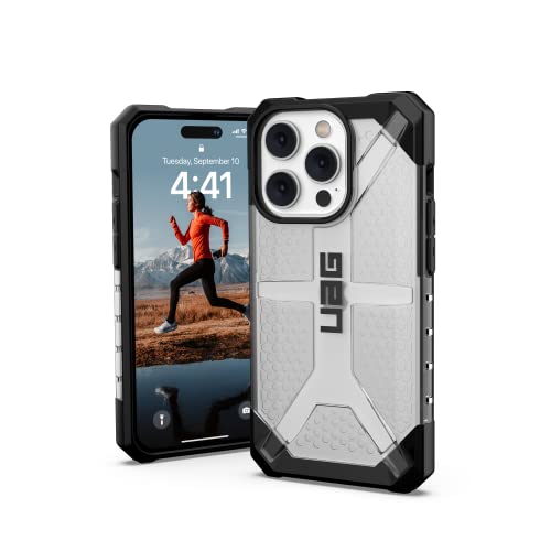 Urban Armor Gear UAG Plasma Hülle kompatibel mit Apple iPhone 14 Pro [Wireless Charging kompatibles Cover, Sturzfeste Handyhülle, Erhöhter Rand] transparent, 114066114343 von URBAN ARMOR GEAR