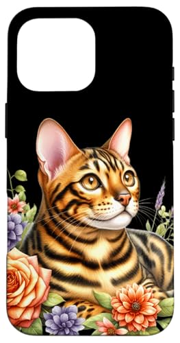 Bengalkatze x Blumen Hülle für iPhone 16 Pro Max Bengalkatze x Blumen Hülle für iPhone 16 Pro Max von Urban Empyre
