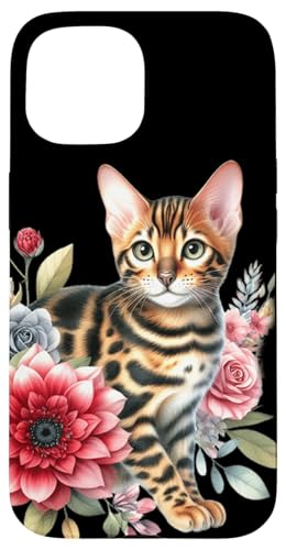Bengalkatze x Blumen x Schmetterling Hülle für iPhone 15 Bengalkatze x Blumen x Schmetterling Hülle für iPhone 15 von Urban Empyre