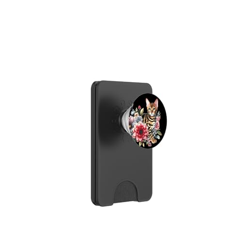 Bengalkatze x Blumen x Schmetterling PopSockets PopWallet für MagSafe Bengalkatze x Blumen x Schmetterling PopSockets PopWallet für MagSafe von Urban Empyre