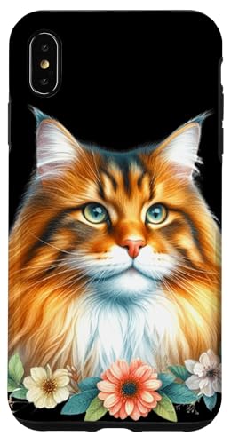 Maine Coon Katze x Blumen Hülle für iPhone XS Max von Urban Empyre