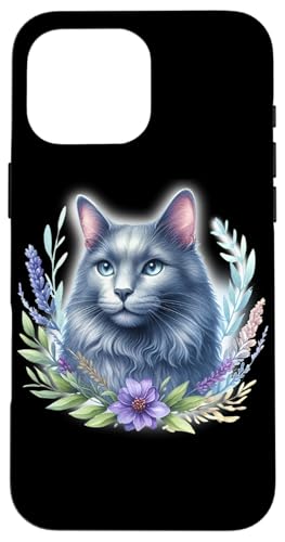 Russische blaue Katze x Blumen Hülle für iPhone 16 Pro Max Russische blaue Katze x Blumen Hülle für iPhone 16 Pro Max von Urban Empyre