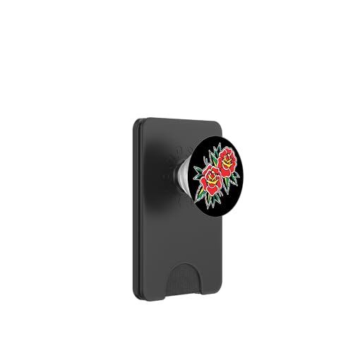 Traditioneller Tattoo-Flash mit roten Rosen PopSockets PopWallet für MagSafe Traditioneller Tattoo-Flash mit roten Rosen PopSockets PopWallet für MagSafe von Urban Empyre