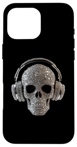 Bling Skull mit Kopfhörern - DJ Music Lover Hülle für iPhone 16 Pro Max von Urban Skull DJ Beats