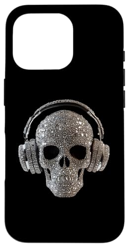 Bling Skull mit Kopfhörern - DJ Music Lover Hülle für iPhone 16 Pro von Urban Skull DJ Beats