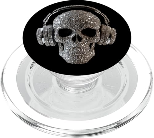 Bling Skull mit Kopfhörern - DJ Music Lover PopSockets PopGrip für MagSafe von Urban Skull DJ Beats