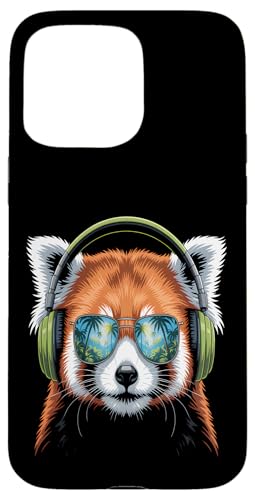 Cool Red Panda Kopfhörer Hülle für iPhone 15 Pro Max Cool Red Panda Kopfhörer Hülle für iPhone 15 Pro Max von Urban Wildlife Vibes
