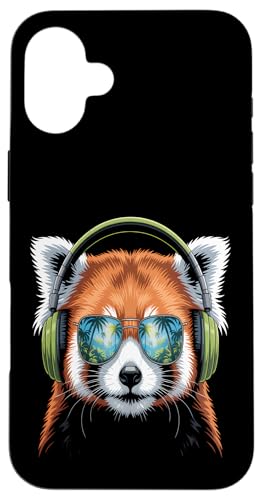 Cool Red Panda Kopfhörer Hülle für iPhone 16 Plus Cool Red Panda Kopfhörer Hülle für iPhone 16 Plus von Urban Wildlife Vibes