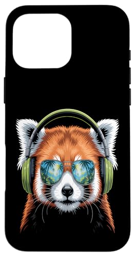 Cool Red Panda Kopfhörer Hülle für iPhone 16 Pro Max Cool Red Panda Kopfhörer Hülle für iPhone 16 Pro Max von Urban Wildlife Vibes