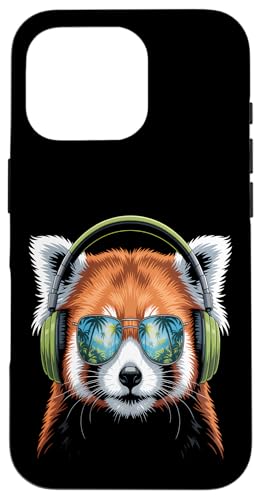 Cool Red Panda Kopfhörer Hülle für iPhone 16 Pro Cool Red Panda Kopfhörer Hülle für iPhone 16 Pro von Urban Wildlife Vibes