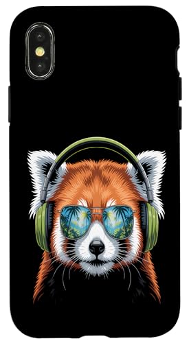 Cool Red Panda Kopfhörer Hülle für iPhone X/XS Cool Red Panda Kopfhörer Hülle für iPhone X/XS von Urban Wildlife Vibes