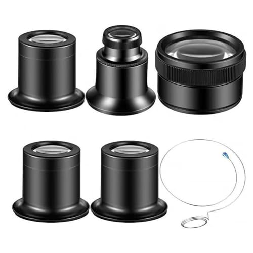 UrbanFlyingFox Juwelier-Uhrenlupen-Werkzeug, Tragbares Monokulares Vergrößerungsglas, Lupenlinse 5X, 10X, 15X, 20X, 30X für Augenlupenlinse von UrbanFlyingFox