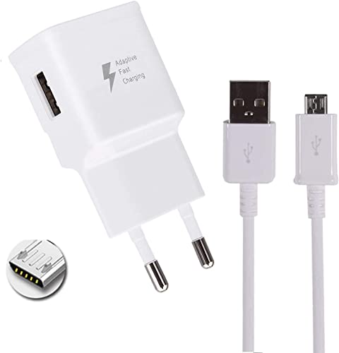 UrbanX Mains Fast Charger with Micro USB Cable for Samsung Galaxy S7 Edge S6 Note 5 Note 4, J1, J3, J5, J6, J7, J7 Prime, A3, A5, A7. Xiaomi Mi A2 Lite - Black (with 3 Meter Cable, White) von UrbanX