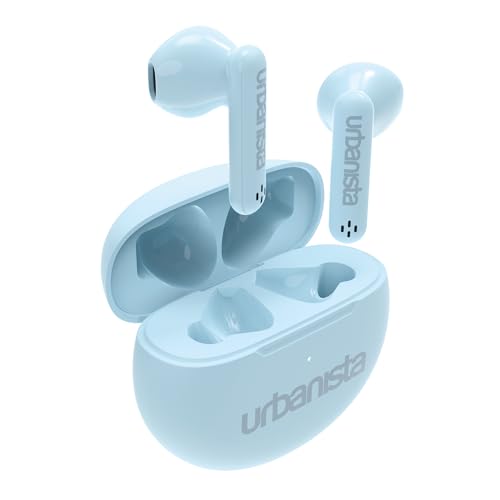 Urbanista In Ear Kopfhörer kabellos Bluetooth 5.3, IPX4 True Wireless Earbuds, 2 Mikrofone, 20 Std Spielzeit, Earphones mit Touch-Bedienung, TWS Headphones mit USB C Ladecase, Austin, Blau von Urbanista