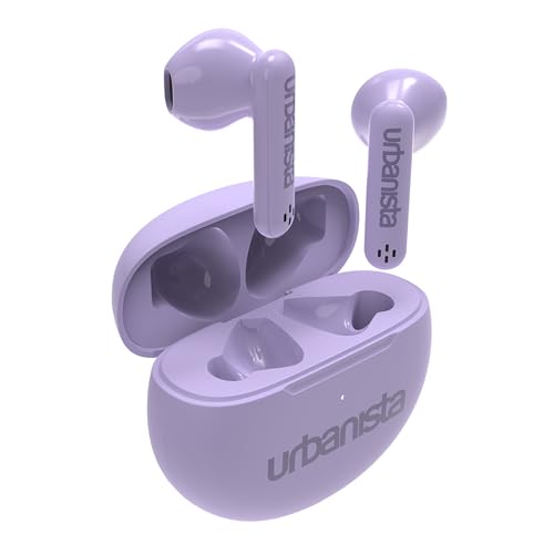 Urbanista In Ear Kopfhörer kabellos Bluetooth 5.3, IPX4 True Wireless Earbuds, 2 Mikrofone, 20 Std Spielzeit, Earphones mit Touch-Bedienung, TWS Headphones mit USB C Ladecase, Austin, Lila von Urbanista