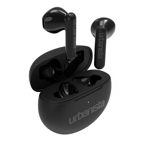 Urbanista In Ear Kopfhörer kabellos Bluetooth 5.3, IPX4 True Wireless Earbuds, 2 Mikrofone, 20 Std Spielzeit, Earphones mit Touch-Bedienung, TWS Headphones mit USB C Ladecase, Austin, Schwarz von Urbanista