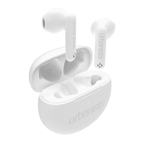 Urbanista In Ear Kopfhörer kabellos Bluetooth 5.3, IPX4 True Wireless Earbuds, 2 Mikrofone, 20 Std Spielzeit, Earphones mit Touch-Bedienung, TWS Headphones mit USB C Ladecase, Austin, Weiß von Urbanista