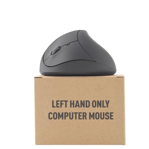 Urby Linkshänder Maus Kabellos, Ergonomisch, Vertikal, Auch als Linkshänder Gaming Maus Kompatibel mit Windows/macOS/iPadOS, Laptop, PC.[Batterie enthalten] (Schwarz) von Urby