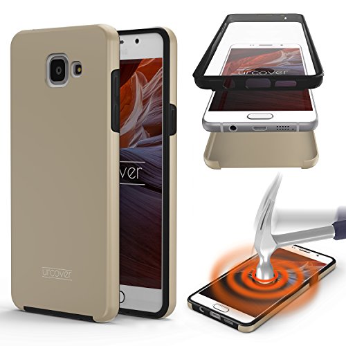 Urcover® 360 Grad Hülle kompatibel mit Samsung Galaxy A7 (2016) Handy-Hülle Gold RUNDUM-Schutz Ultra Slim Full Body Touch Case Schale Handy-Tasche Crystal Clear Cover von Urcover