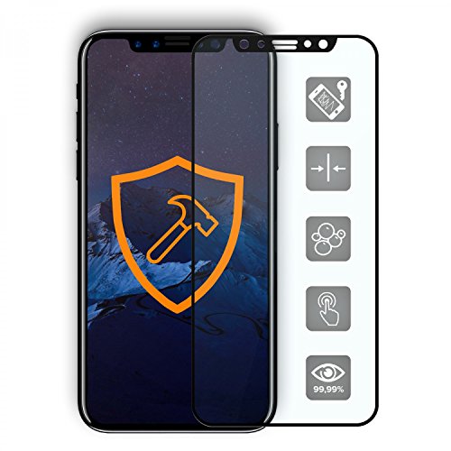 Urcover® 9H Panzer-Glas Schutz kompatibel mit Apple iPhone X / 10 Display Hart-Glas Schutz-Folie in Schwarz I Blasenfreie Installation I Anti-Fingerabdruck I Displayschutzfolie Film 3D Touch von Urcover