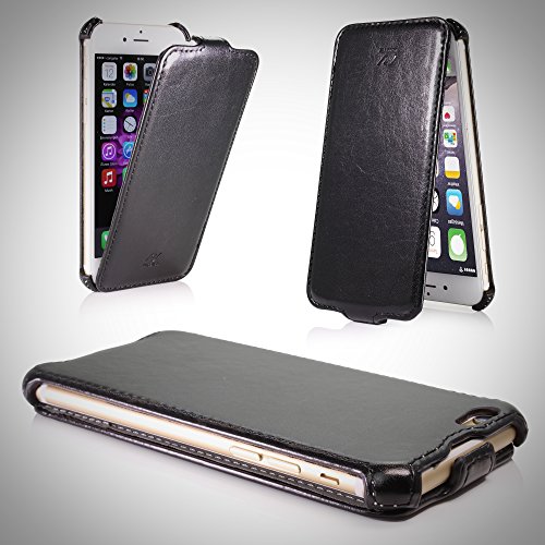 Urcover® Handyhülle kompatibel mit Apple iPhone 6+ / 6s Plus, Smartphone Handytasche Bookstyle Flip Case Cover Klapp-Hülle Schwarz von Urcover