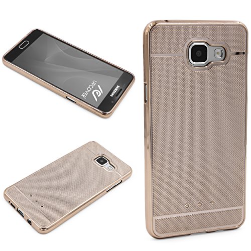 Urcover® Metall Optik Hülle kompatibel mit Samsung Galaxy S6 Edge Plus Back-Case Handy Schutzhülle Silikon in Gold TPU Cover Smartphone Zubehör Tasche Flexible Ultra Slim Handyhülle von Urcover