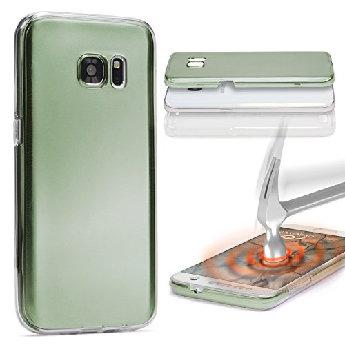 Urcover® Metalloptik 360 Grad Hülle kompatibel mit Samsung Galaxy J7 2015 | TPU in Grün | Ultra Slim Zubehör Tasche Case Handy-Cover Schutz-Hülle Schale von Urcover
