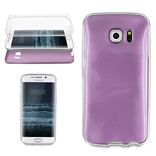 Urcover® Metalloptik 360 Grad Hülle kompatibel mit Samsung Galaxy S6 Edge | TPU in Pink | Ultra Slim Zubehör Tasche Case Handy-Cover Schutz-Hülle Schale von Urcover