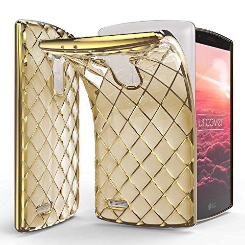 Urcover® Quilted Diamond Back-Case kompatibel mit LG G4 Schutz-Hülle | TPU/Silikonhülle in Gold | Ultra Slim Handyhülle | Crystal Cover | Smartphone Zubehör Tasche | leichte Schale von Urcover