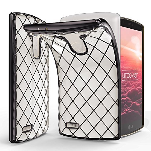 Urcover® Quilted Diamond Back-Case kompatibel mit LG G4 Schutz-Hülle | TPU/Silikonhülle in Schwarz | Ultra Slim Handyhülle | Crystal Cover | Smartphone Zubehör Tasche | leichte Schale von Urcover