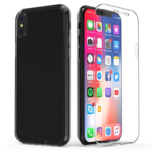 Urcover® Rundum 360° Schutzhülle 360 Grad Case kompatibel mit Apple iPhone XS Max I Original berühmt durch Galileo I Vorne + Hinten geschützt I QI-fähig I Hülle Case I Soft-Edition Schwarz von Urcover