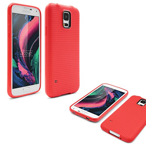 Urcover® Schutzhülle kompatibel mit Samsung Galaxy S5, Handy-Hülle Back-Case Cover Smartphone Zubehör Schale Etui Bumper Rahmen Tasche: Rot von Urcover