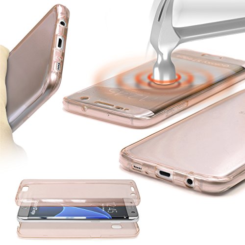 Urcover® TPU Ultra Slim 360 Grad Hülle kompatibel mit Samsung Galaxy A7 (2015) Handyhülle Schutzhülle Case Cover Etui Rosa von Urcover