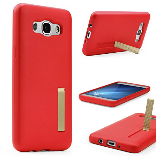 Urcover® Ultra Slim Schutz-Hülle kompatibel mit Samsung Galaxy J5 2016 [ Stand-Funktion ] Soft Back-Case mit Ständer | Flexible federleichte TPU Silikonhülle Schutz-Cover Schale Rot von Urcover
