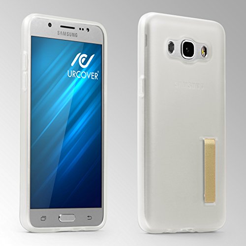 Urcover® Ultra Slim Schutz-Hülle kompatibel mit Samsung Galaxy J5 2016 [ Stand-Funktion ] Soft Back-Case mit Ständer | Flexible federleichte TPU Silikonhülle Schutz-Cover Schale Transparent von Urcover
