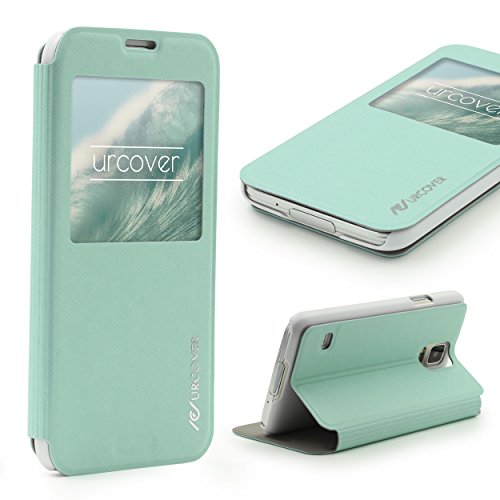 Urcover® View Case Wallet kompatibel mit Samsung Galaxy S5 Handy Schutz-Hülle Türkis | Cover Sicht-Fenster | leichte Schale dünne Tasche von Urcover