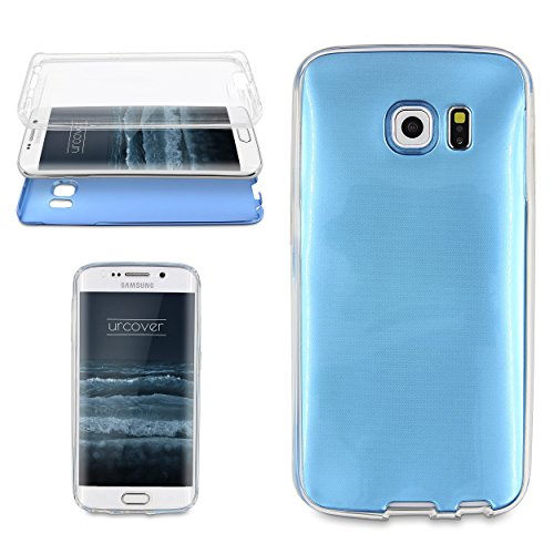 Urcover Metalloptik 360 Grad Hülle kompatibel mit Samsung Galaxy S6 Edge | TPU in Blau | Ultra Slim Zubehör Tasche Case Handy-Cover Schutz-Hülle Schale von Urcover