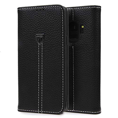 Urcover Noble Hülle kompatibel mit Samsung Galaxy S9, Robustes Schutz Cover mit [ KARTENFACH & Stand-Funktion ] Wallet Handyhülle Etui Schutzhülle Flip Case Schwarz von Urcover