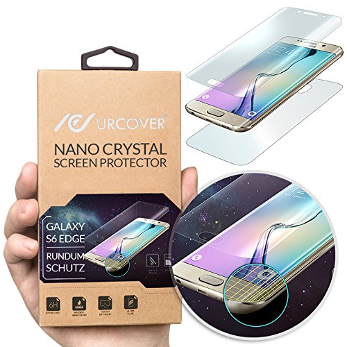 Urcover Original Nano Crystal 6H Anti Shock Screenprotector kompatibel mit Samsung Galaxy S6 Edge Plus gerundete Displayfolie (KOMPLETTE Display) Schutzfolie Anti Kratzer kristallklar von Urcover