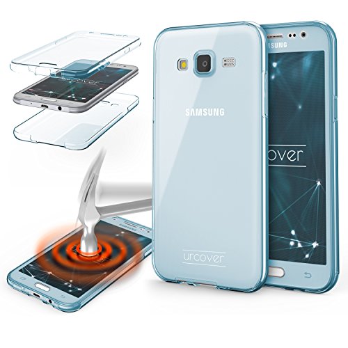 Urcover TPU Ultra Slim 360 Grad Handyhülle kompatibel mit Samsung Galaxy J7 (2015) Schutzhülle Case Cover Etui Blau von Urcover
